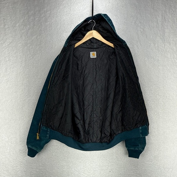 Carhartt Active Quilt Lined Jacket Mens Medium J06 DTL Dark Teal - Picture 3 of 16